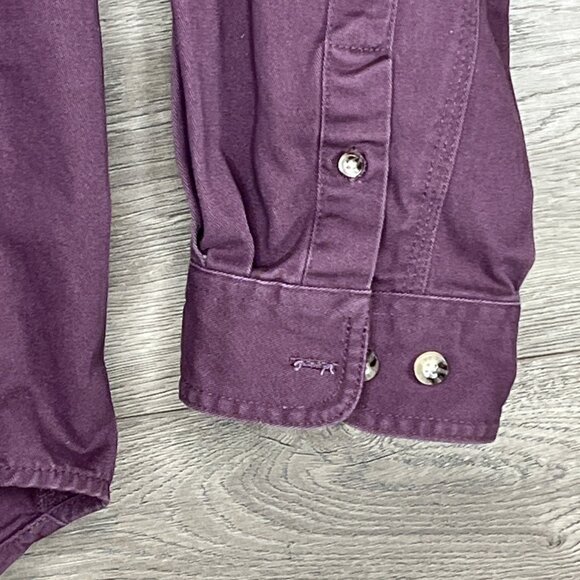 Wrangler Riggs Workwear Button Down Shirt Mens Large Button Up Pocket Purple - Picture 3 of 8